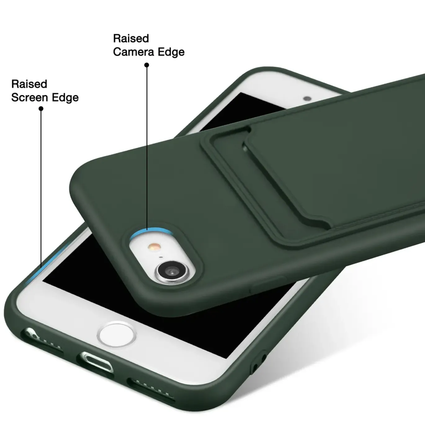 iPhone 7 / 8 / SE 2 / SE 3 - Silikonhülle mit Kartenfach & Kameraschutz