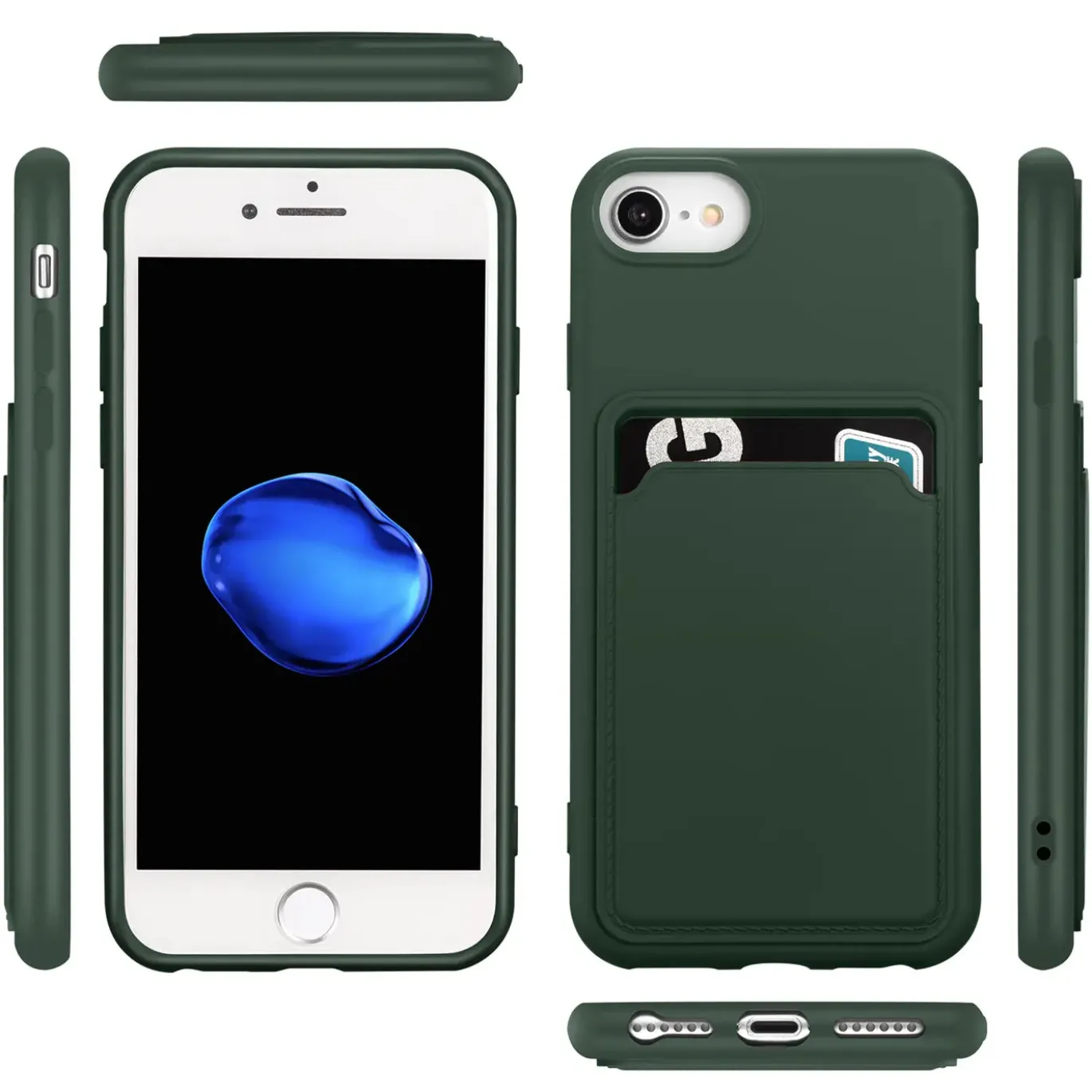 iPhone 7 / 8 / SE 2 / SE 3 - Silikonhülle mit Kartenfach & Kameraschutz