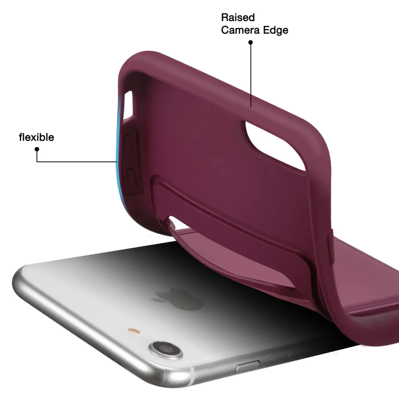iPhone 7 / 8 / SE 2 / SE 3 - Silikonhülle mit Kartenfach & Kameraschutz