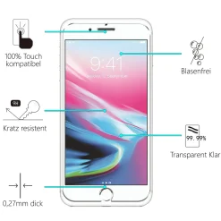 iPhone 7 / 8 / SE 2 / SE 3 - 2x 9H Panzer Glasfolie, Displayfolie