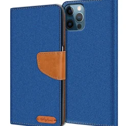 iPhone 12 / 12 Pro - Jeanslook Klapphülle mit Kartenfach