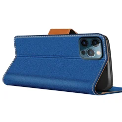 iPhone 12 / 12 Pro - Jeanslook Klapphülle mit Kartenfach