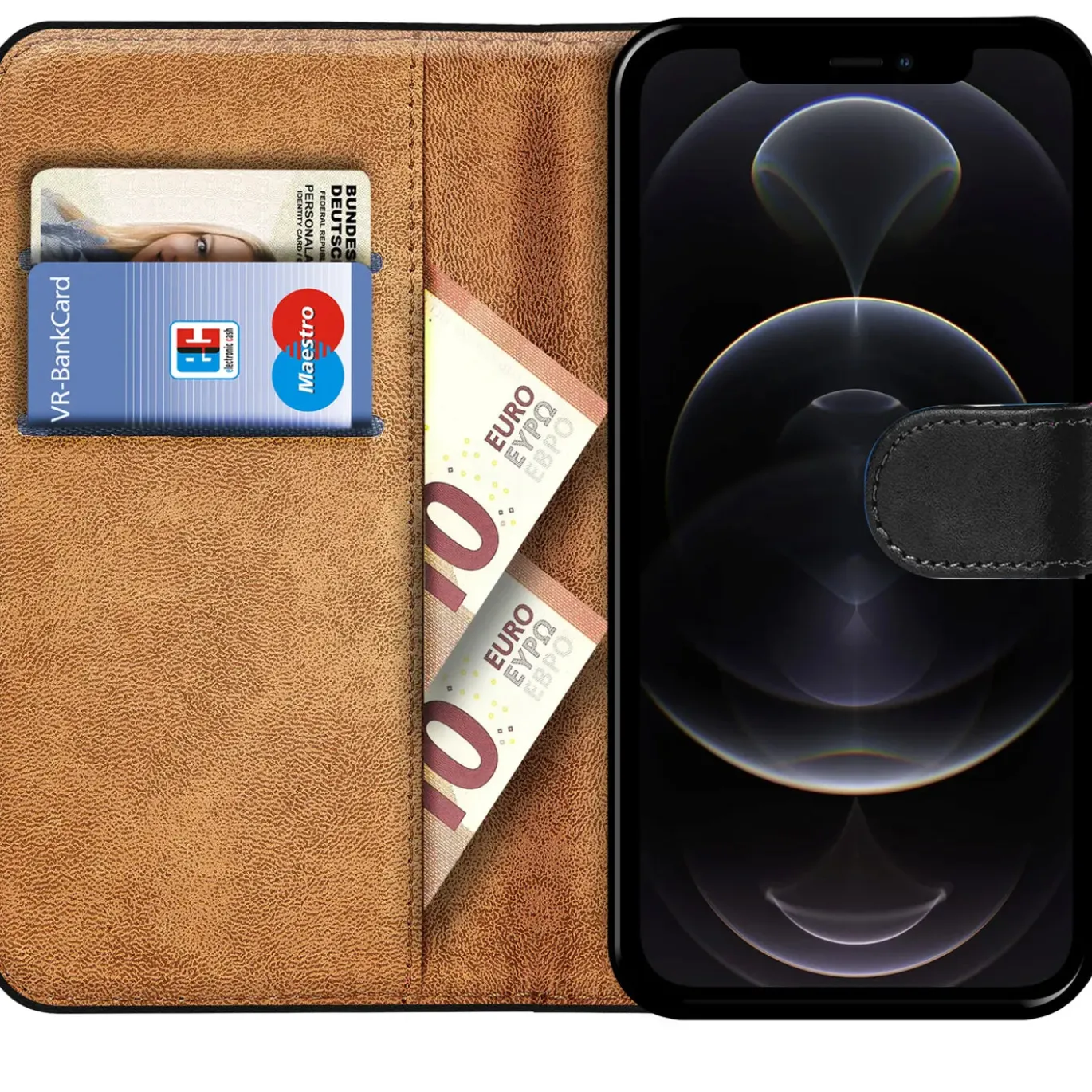 iPhone 12 / 12 Pro - Klapphülle mit Kartenfächern