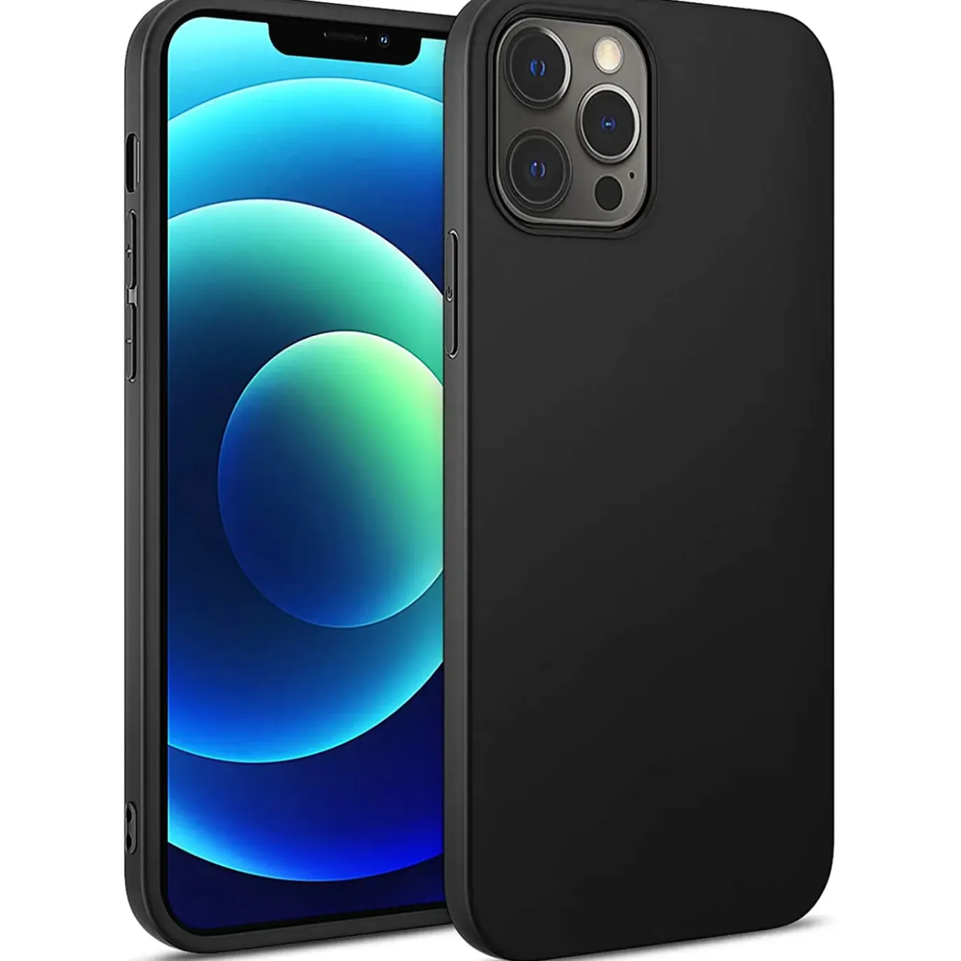 iPhone 12 / 12 Pro - Slim Silikon Backcover Schwarz