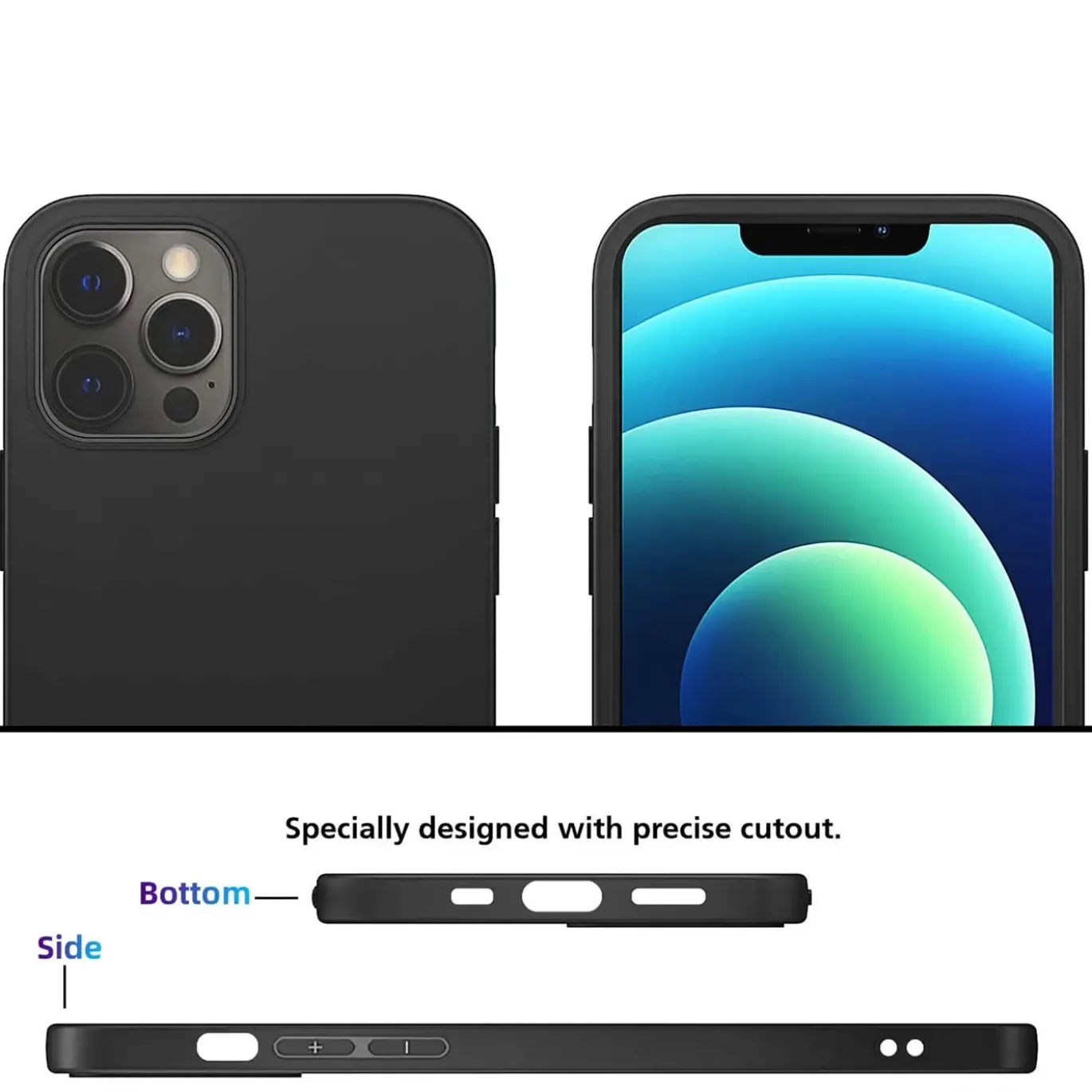 iPhone 12 / 12 Pro - Slim Silikon Backcover Schwarz