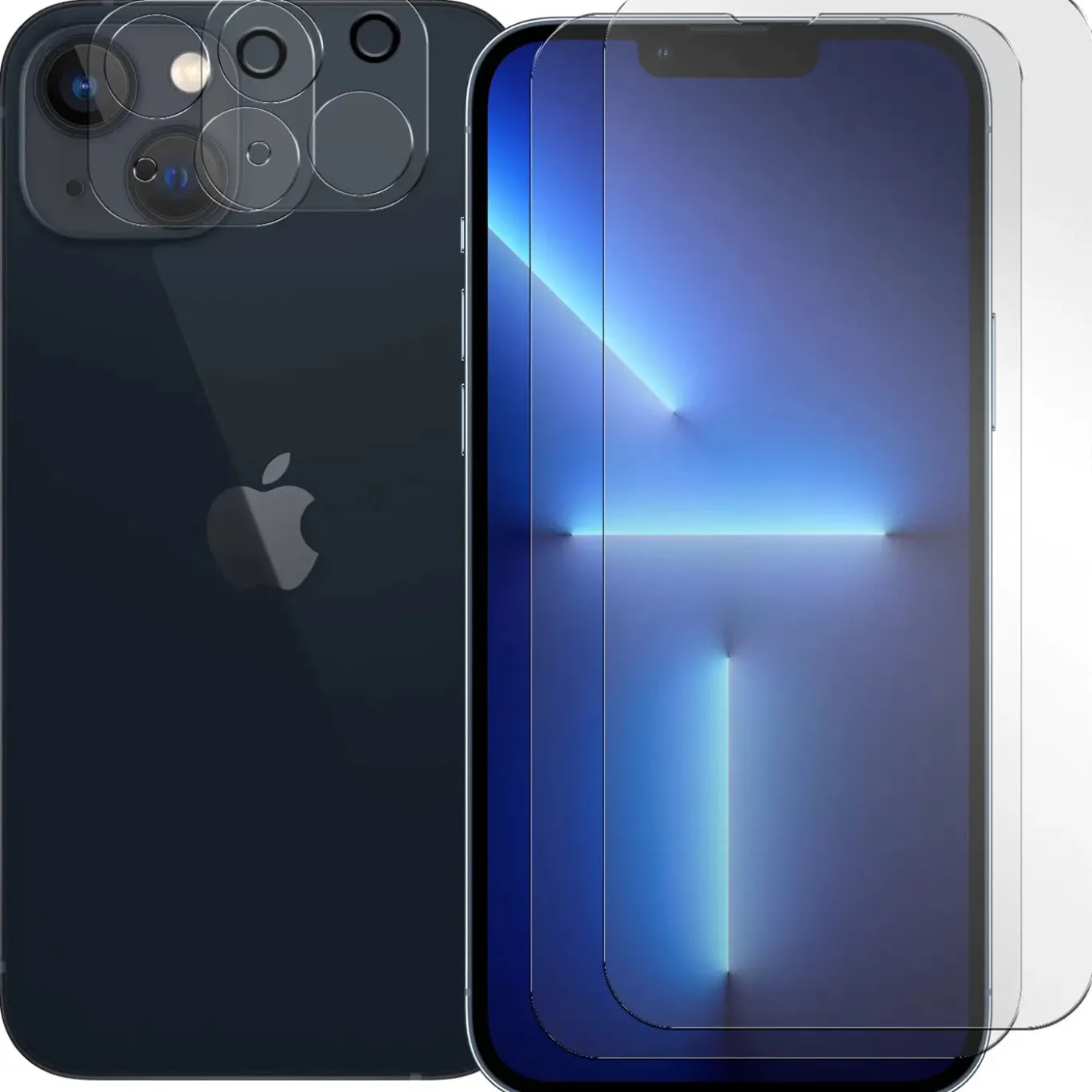 iPhone 13 - 9H Displayschutzfolie 2x Display & Kamera