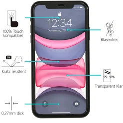 iPhone 11 - 9H Displayschutzfolie 2x Display & Kamera