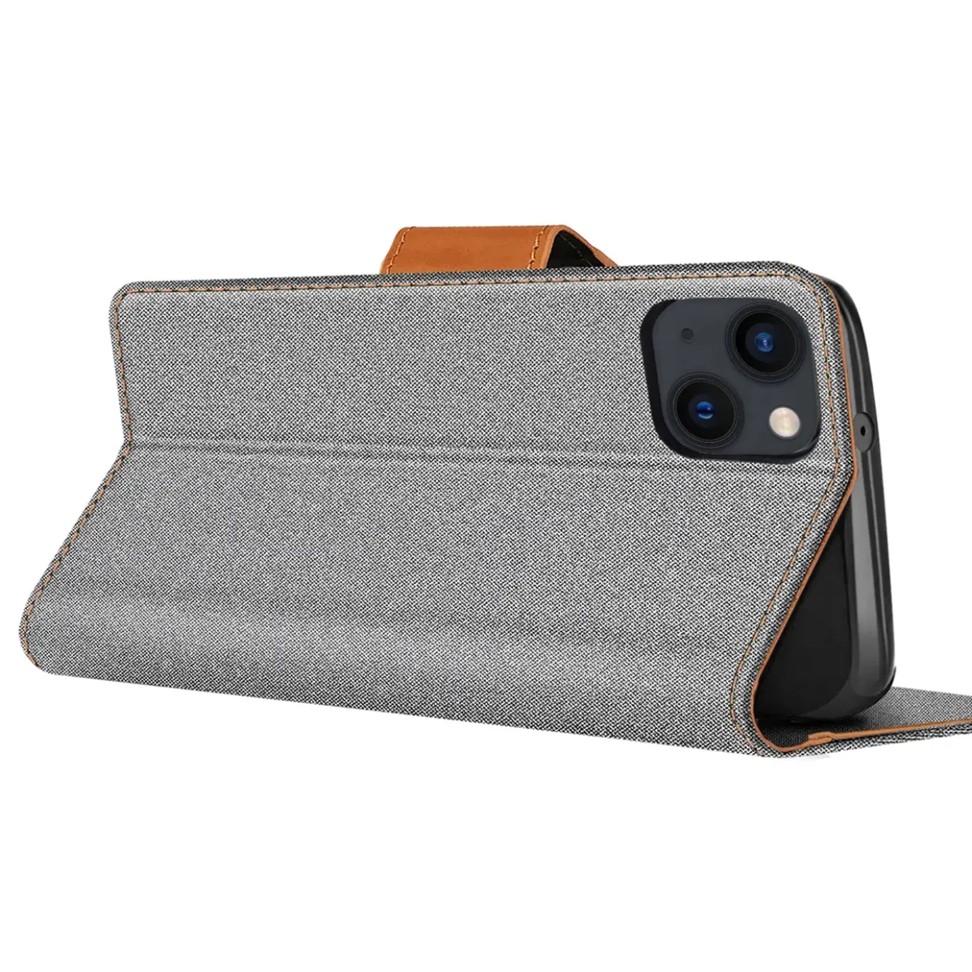 iPhone 13 - Jeanslook Klapphülle mit Kartenfach