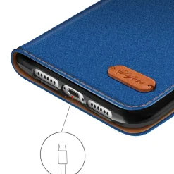 iPhone 14 - Jeanslook Klapphülle mit Kartenfach