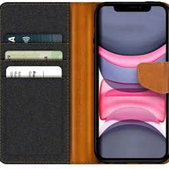 iPhone 11 - Jeanslook Klapphülle mit Kartenfach