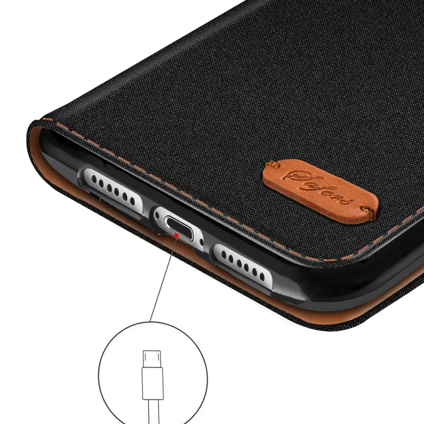 iPhone 11 - Jeanslook Klapphülle mit Kartenfach