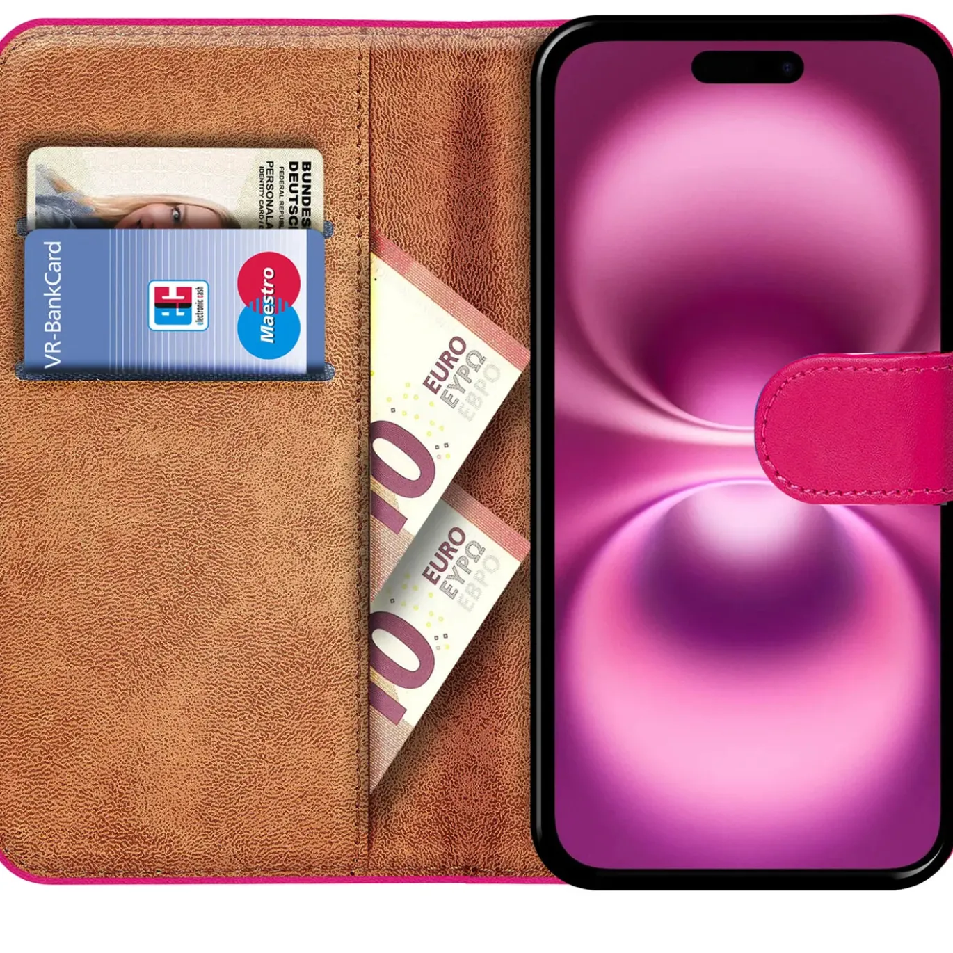 iPhone 16 - Klapphülle mit Kartenfächern