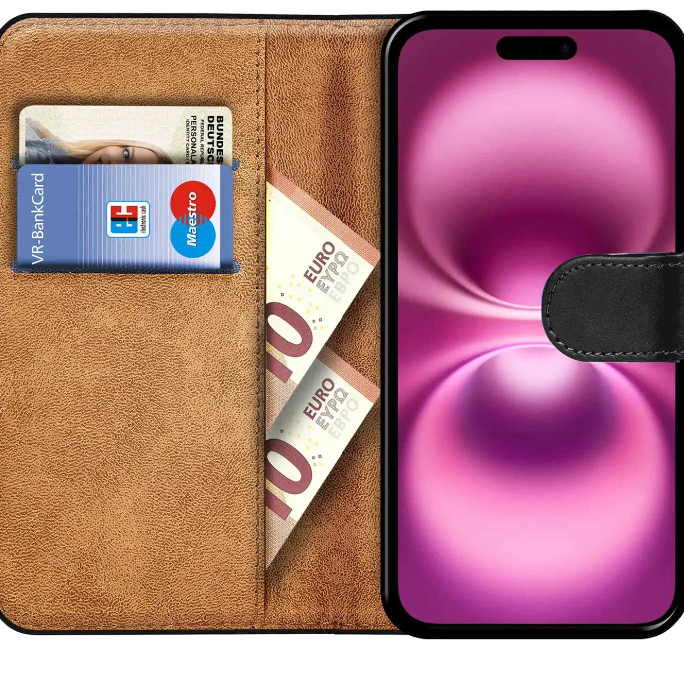 iPhone 16 - Klapphülle mit Kartenfächern