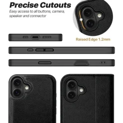 iPhone 16 - Klapphülle mit Kartenfächern & MagSafe-Kompatibilität