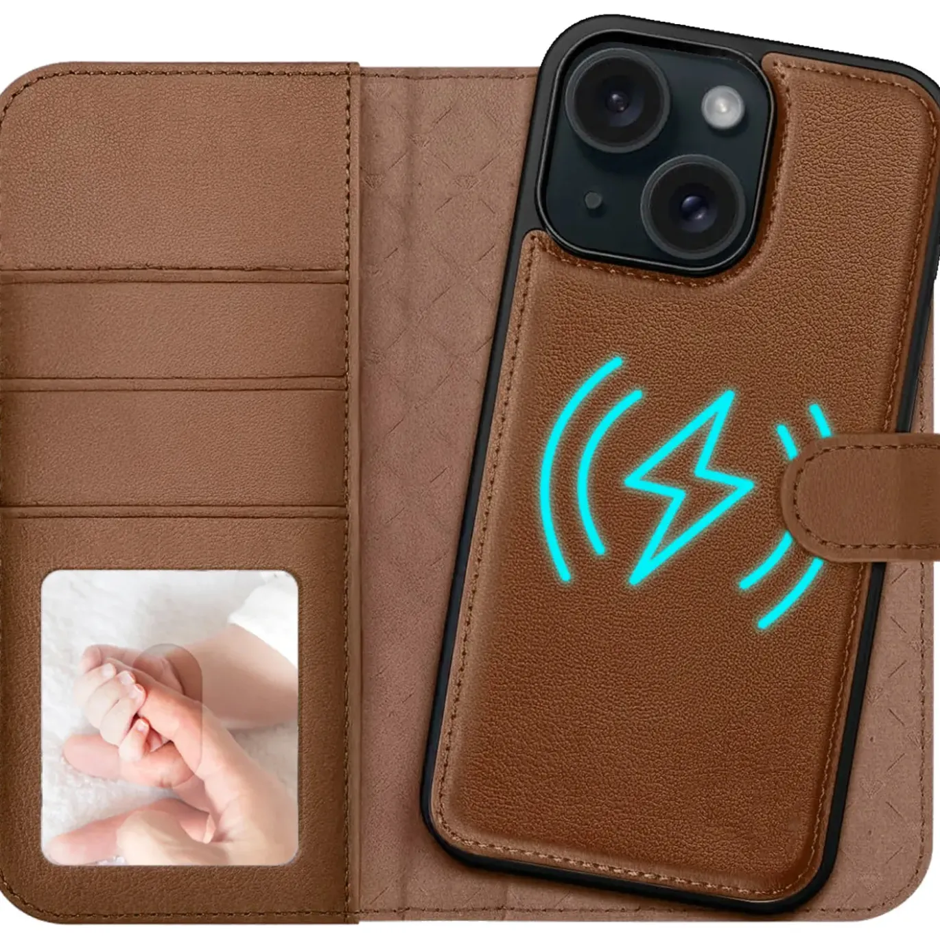 iPhone 15 - Klapphülle mit Kartenfächern & MagSafe-Kompatibilität