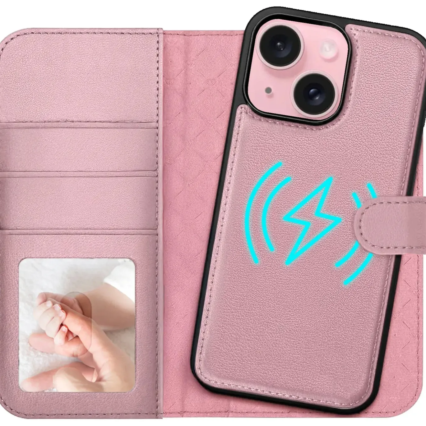 iPhone 15 - Klapphülle mit Kartenfächern & MagSafe-Kompatibilität
