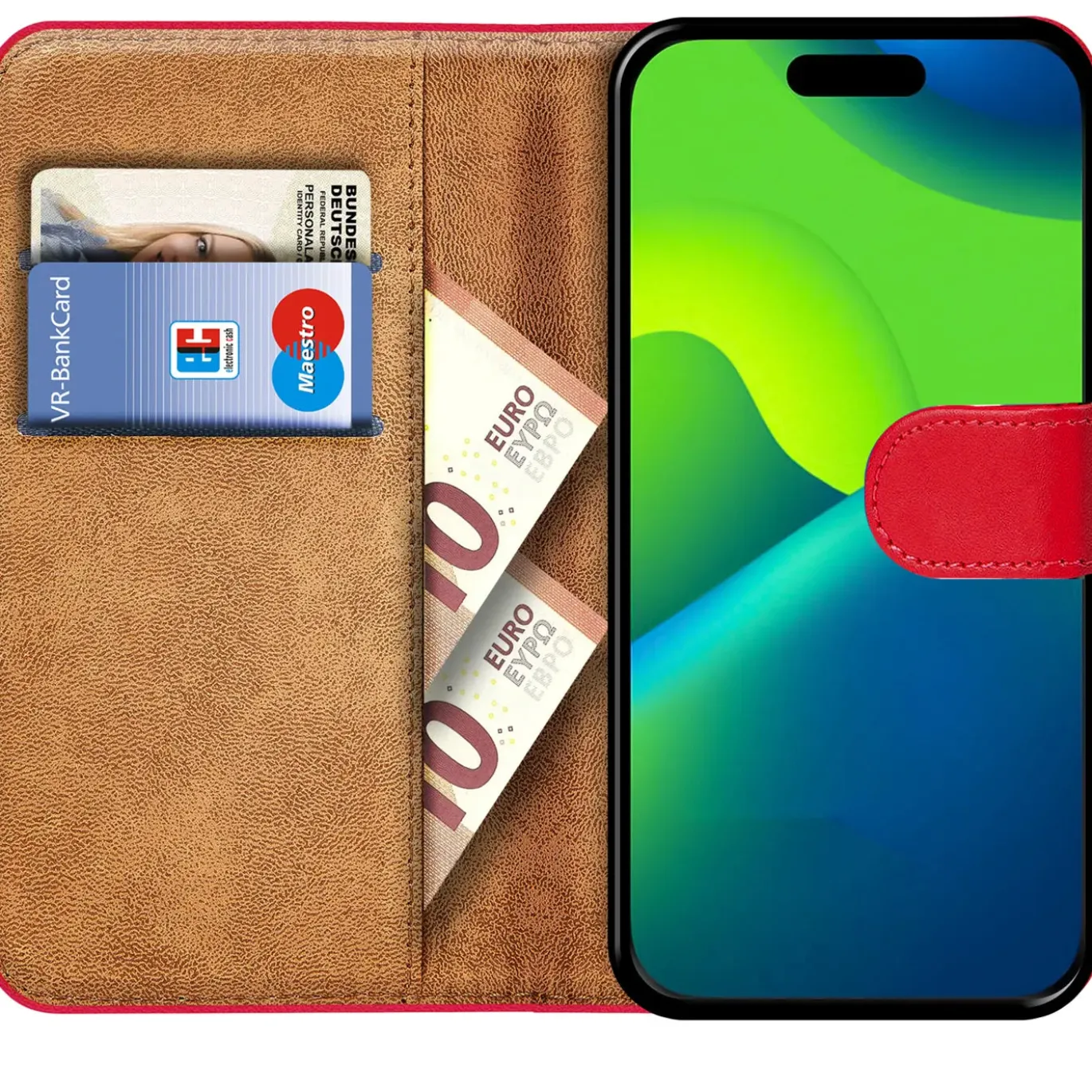 iPhone 15 - Klapphülle mit Kartenfächern
