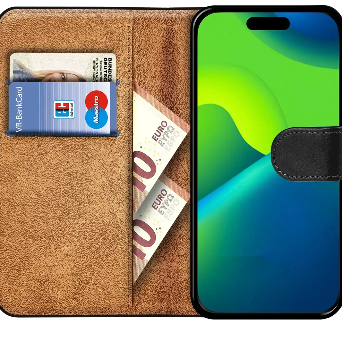 iPhone 15 - Klapphülle mit Kartenfächern