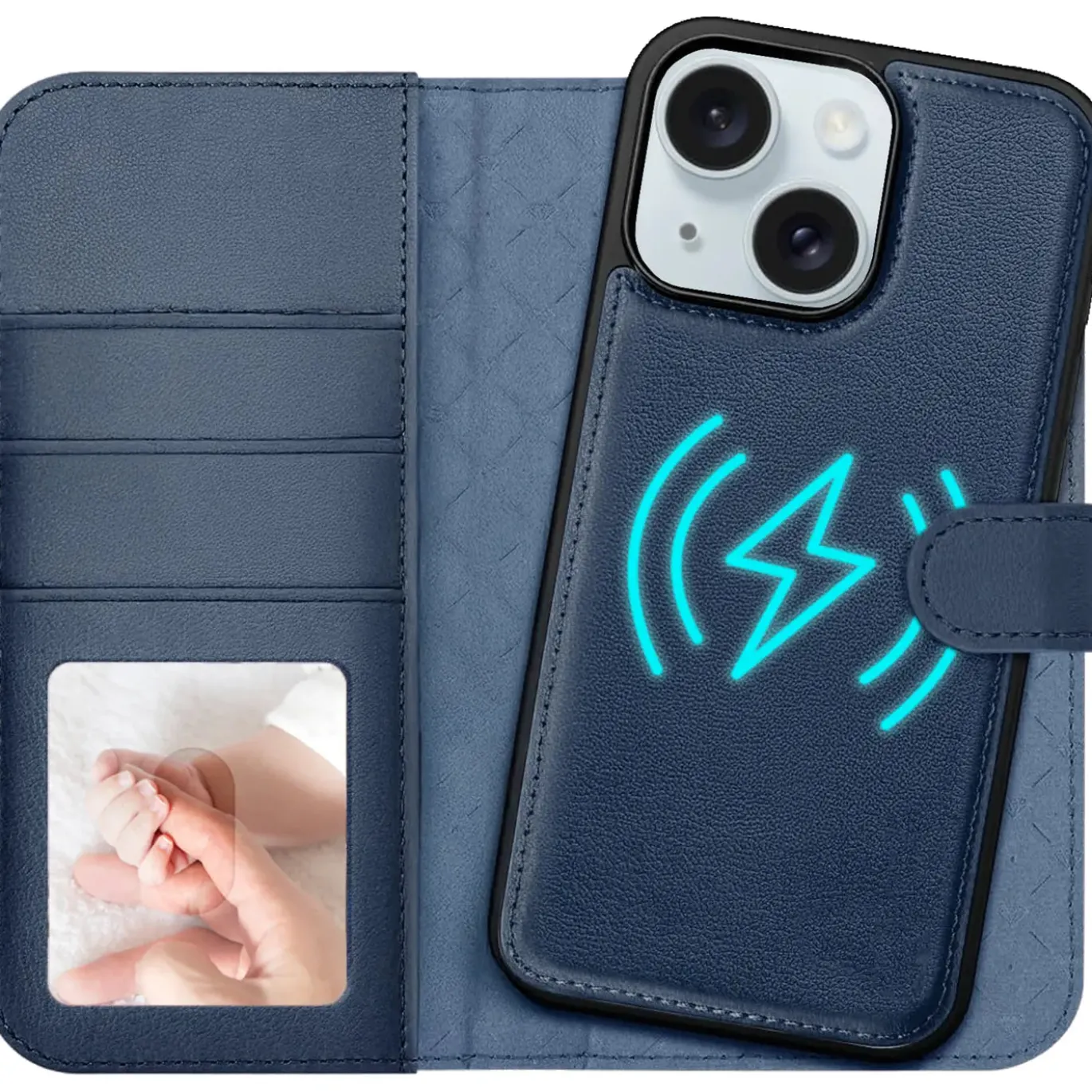 iPhone 15 - Klapphülle mit Kartenfächern & MagSafe-Kompatibilität