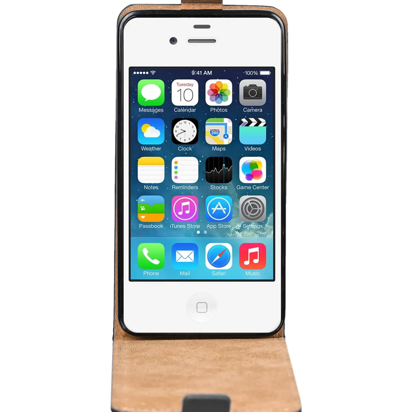 iPhone 4 / 4S - Flip Hülle, horizontal klappbar