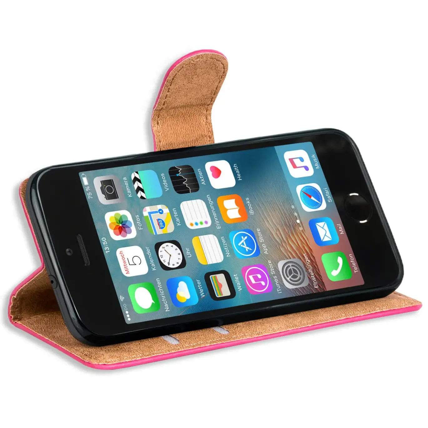 iPhone 5 / 5S / SE - Klapphülle mit Kartenfächern