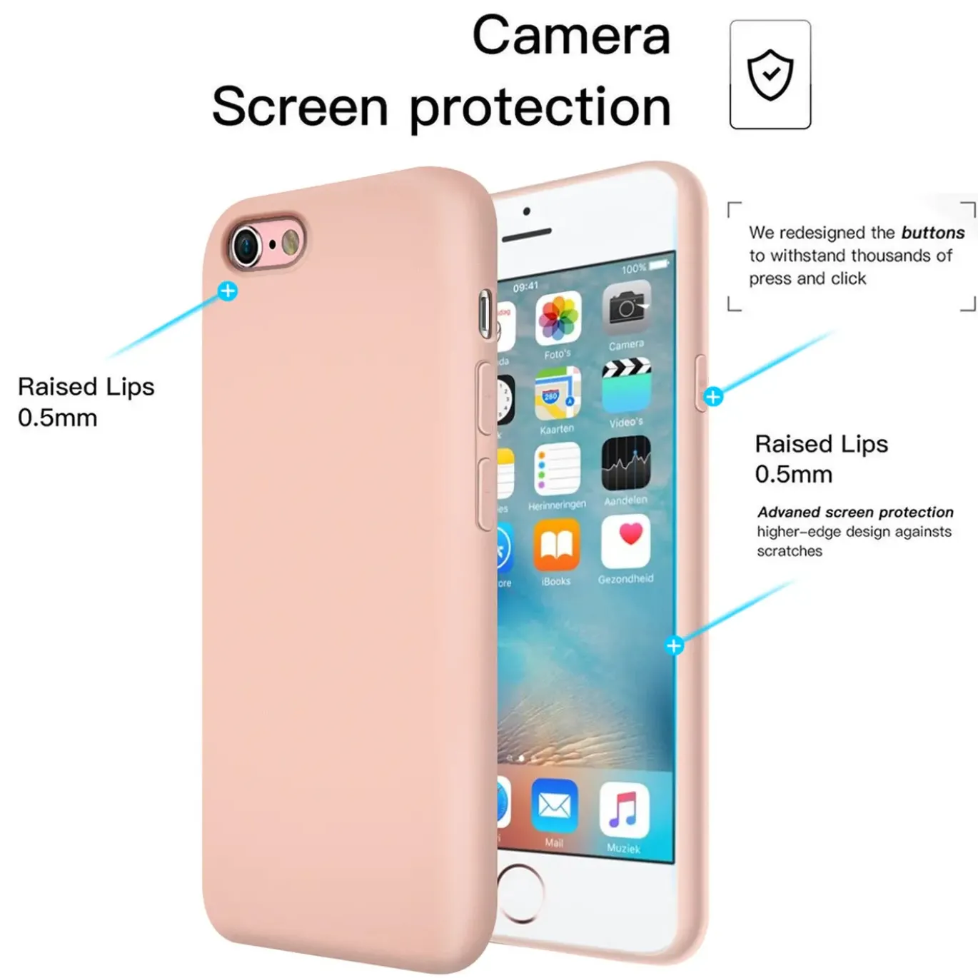 iPhone 6 / 6S - Silikon Case mit Mikrofaser-Innenseite
