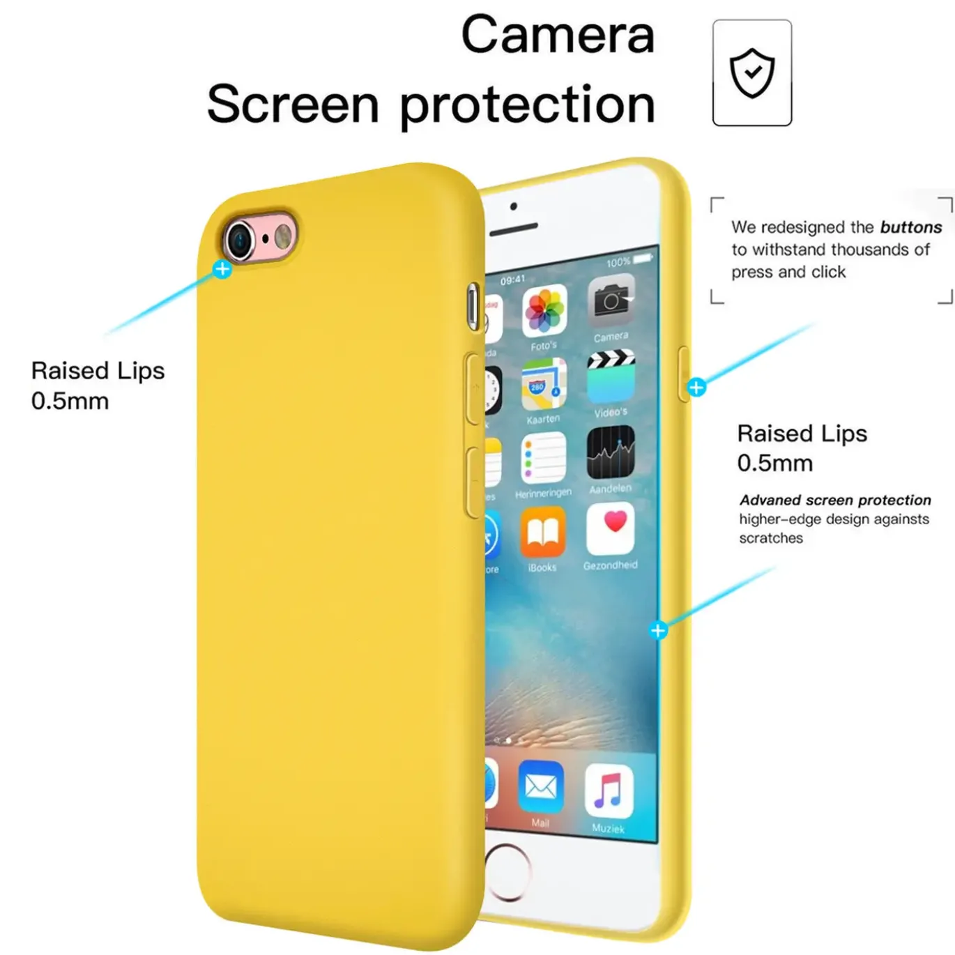 iPhone 6 / 6S - Silikon Case mit Mikrofaser-Innenseite