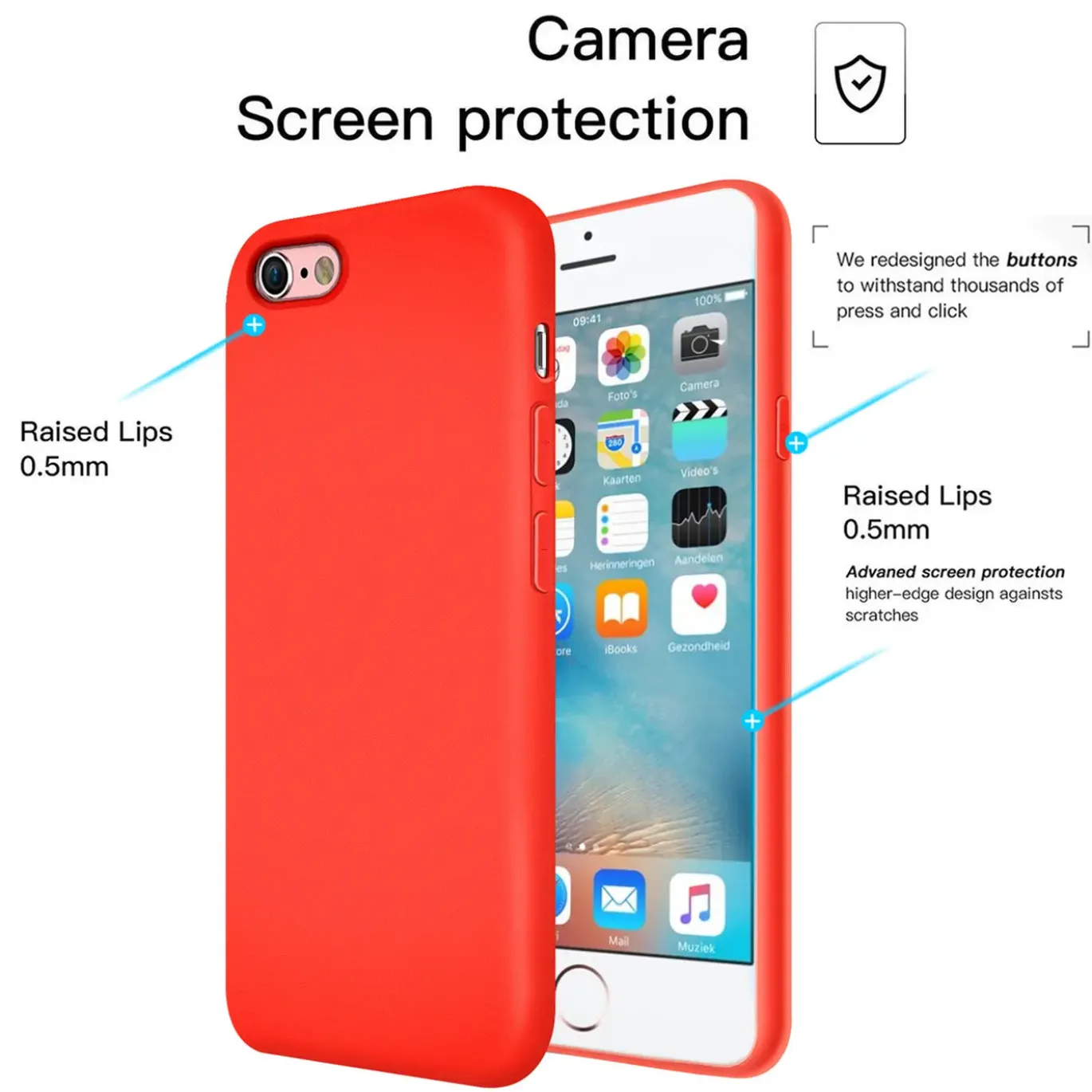 iPhone 6 / 6S - Silikon Case mit Mikrofaser-Innenseite