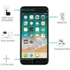 iPhone 6 / 6S - 2x 9H Panzer Glasfolie, Displayfolie