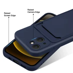 iPhone 15 - Silikonhülle mit Kartenfach & Kameraschutz