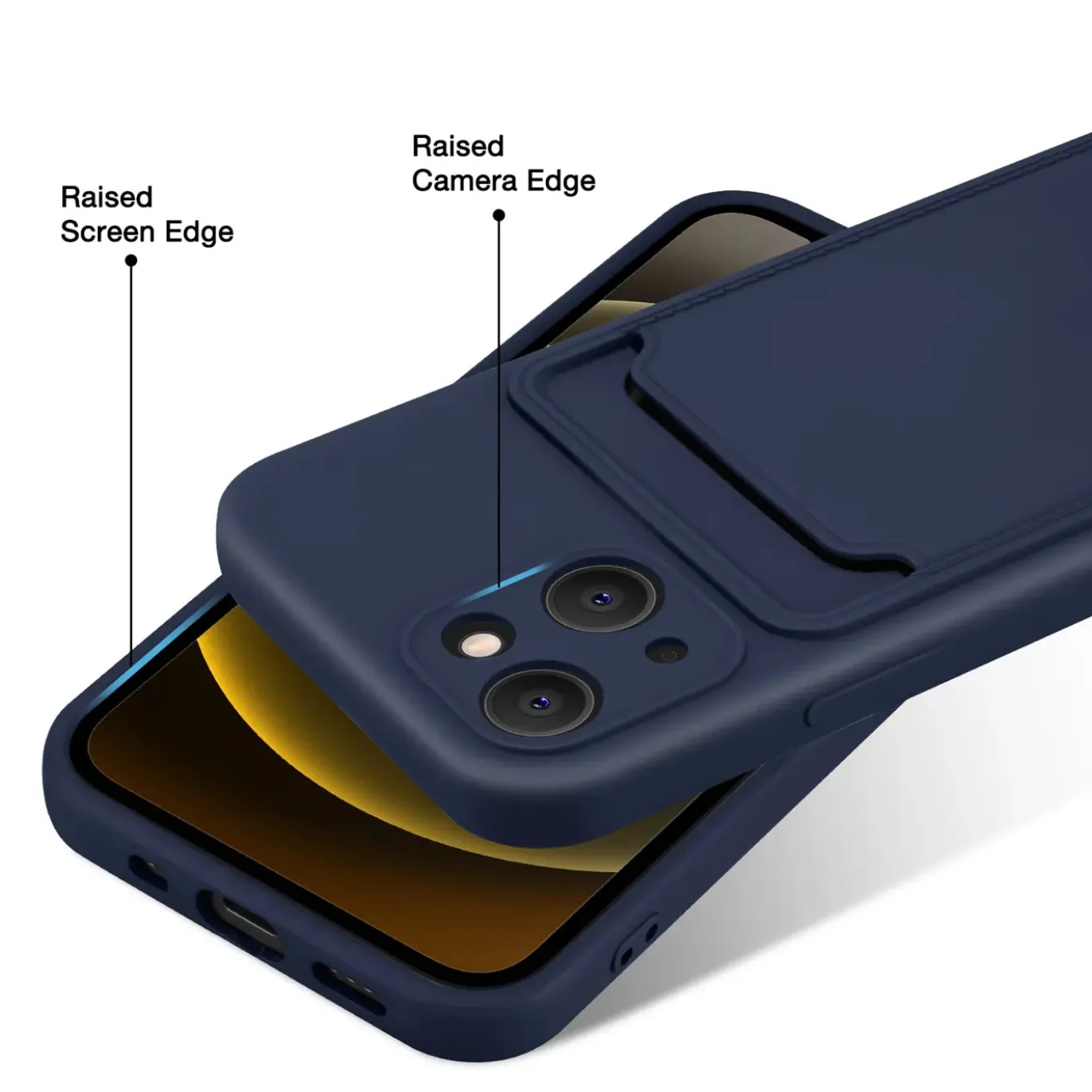 iPhone 15 - Silikonhülle mit Kartenfach & Kameraschutz