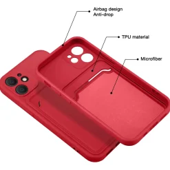 iPhone 15 - Silikonhülle mit Kartenfach & Kameraschutz