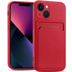 iPhone 15 - Silikonhülle mit Kartenfach & Kameraschutz