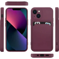 iPhone 15 - Silikonhülle mit Kartenfach & Kameraschutz