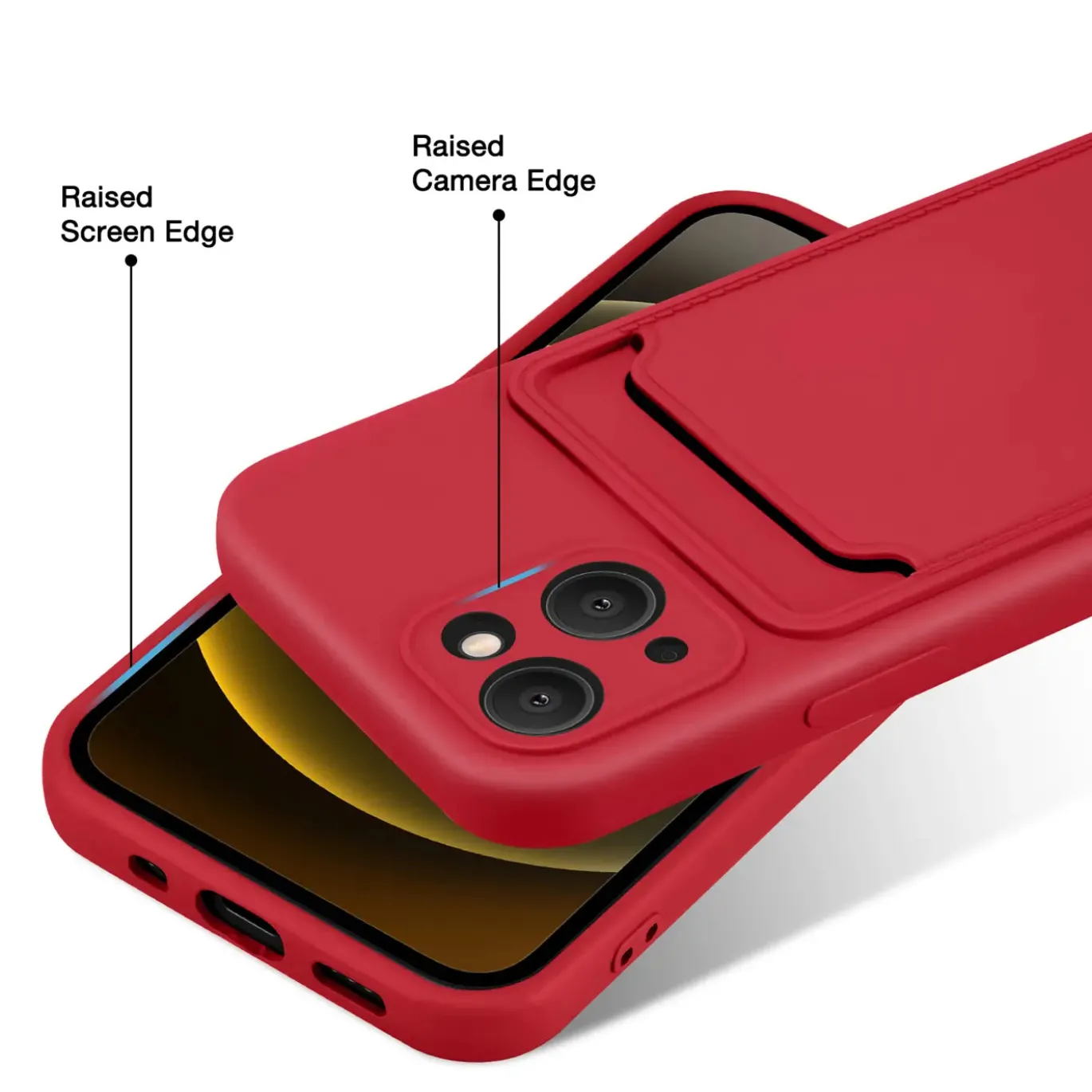 iPhone 15 - Silikonhülle mit Kartenfach & Kameraschutz