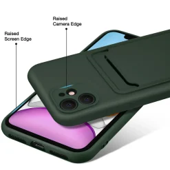 iPhone 11 - Silikonhülle mit Kartenfach & Kameraschutz