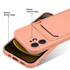 iPhone 12 - Silikonhülle mit Kartenfach & Kameraschutz