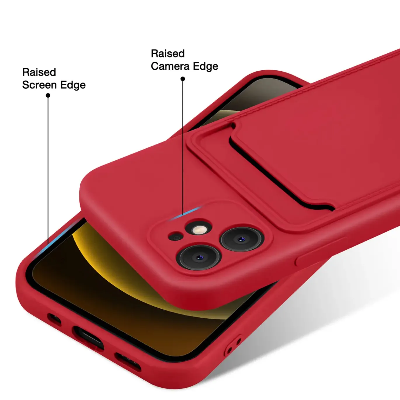 iPhone 12 - Silikonhülle mit Kartenfach & Kameraschutz