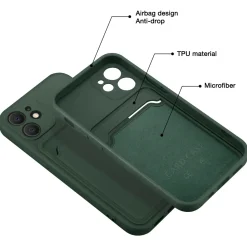 iPhone 12 - Silikonhülle mit Kartenfach & Kameraschutz