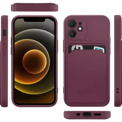 iPhone 12 - Silikonhülle mit Kartenfach & Kameraschutz