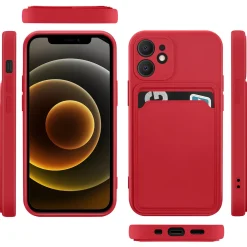 iPhone 12 - Silikonhülle mit Kartenfach & Kameraschutz