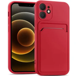 iPhone 12 - Silikonhülle mit Kartenfach & Kameraschutz
