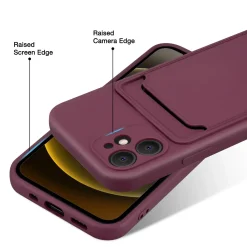 iPhone 12 - Silikonhülle mit Kartenfach & Kameraschutz