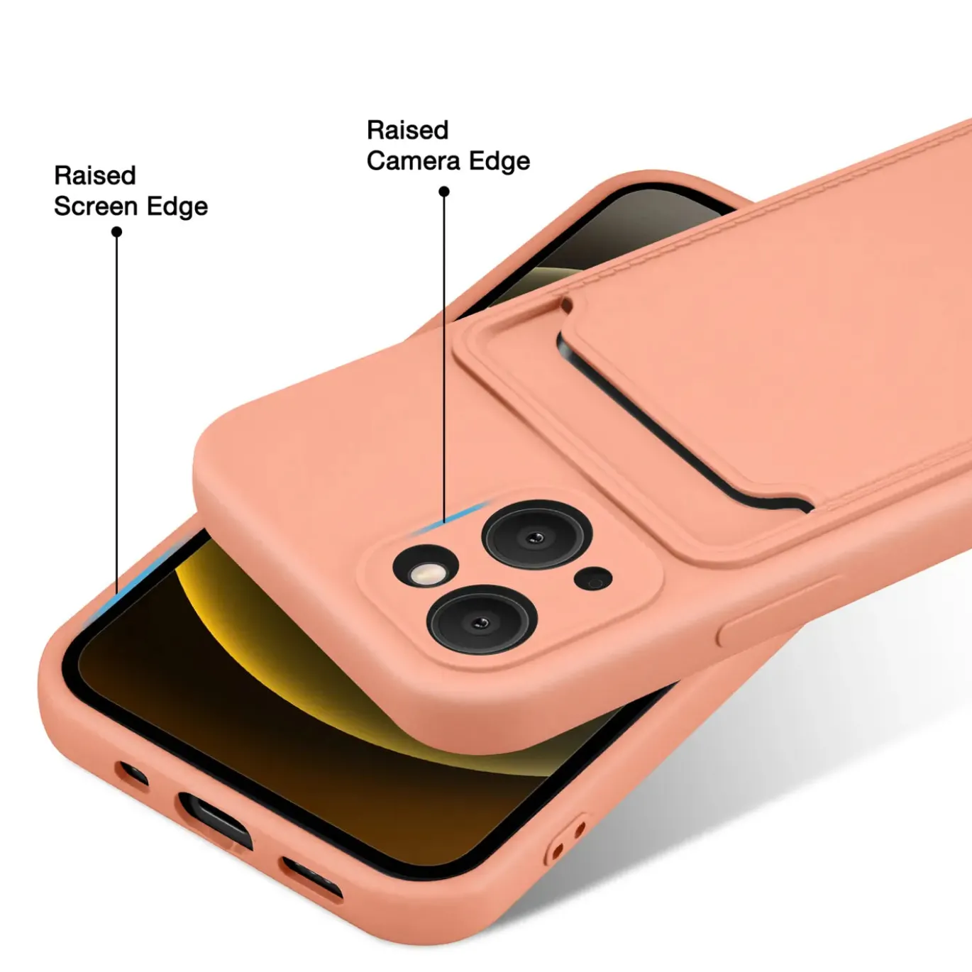 iPhone 14 - Silikonhülle mit Kartenfach & Kameraschutz