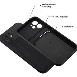 iPhone 14 - Silikonhülle mit Kartenfach & Kameraschutz