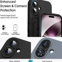 iPhone 16 - Silikonhülle mit Kartenfach & Kameraschutz