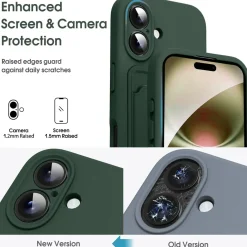 iPhone 16 - Silikonhülle mit Kartenfach & Kameraschutz
