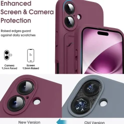 iPhone 16 - Silikonhülle mit Kartenfach & Kameraschutz