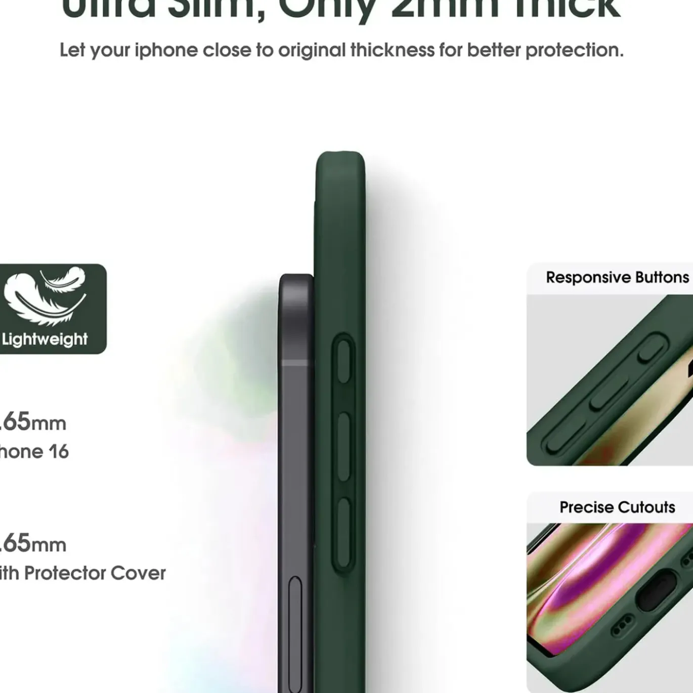 iPhone 16 - Silikonhülle mit Kartenfach & Kameraschutz