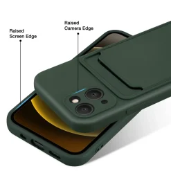 iPhone 13 - Silikonhülle mit Kartenfach & Kameraschutz